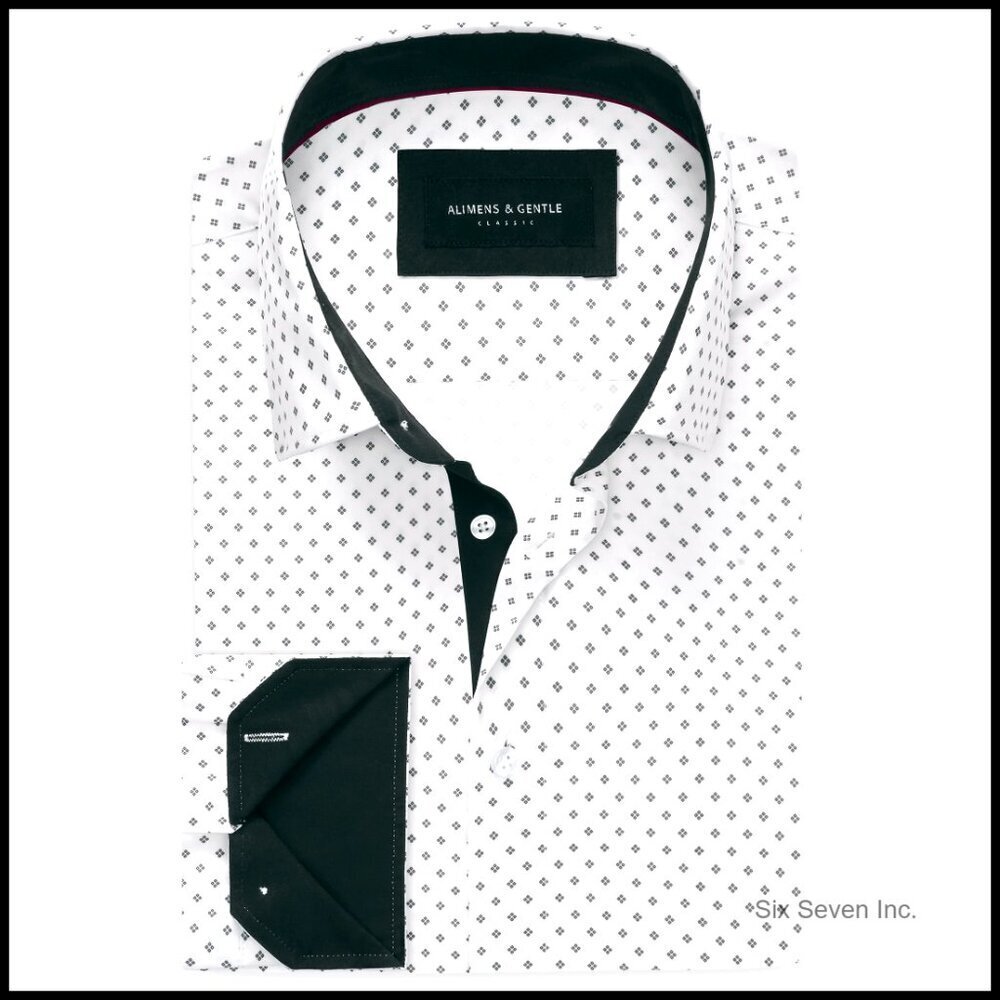 Printed Dress Shirt Long Sleeve Wrinkle Free Button Down Casual Business Top